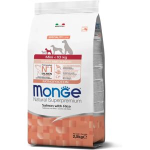 Monge Mini Puppy Σολομός και Ρύζι Kg.2,5 - Φυσικός Superpremium ξηρός σκύλος Monge Mini Puppy Σολομός και Ρύζι Kg.2,5 - Φυσικός Superpremium ξηρός σκύλος