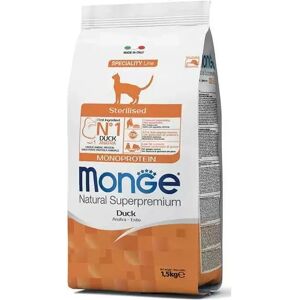 Cibo per gatti adulti di anatra Monge - Sterilizzato, Monoproteina, Favorisce la digestione Cibo per gatti adulti di anatra Monge - Sterilizzato, Monoproteina, Favorisce la digestione