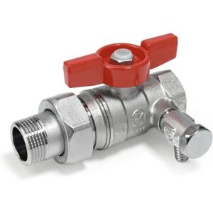 Giacomini R259DS Messing Kugelhahn mit Ablauf, Roter Griff - Kugelhahn Giacomini R259DS Messing Kugelhahn mit Ablauf, Roter Griff - Kugelhahn