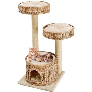Arbre à chat Ferplast Amir Beige - Griffoir, maison et plateforme, 50x50x102.5cm - Publicité Arbre à chat Ferplast Amir Beige - Griffoir, maison et plateforme, 50x50x102.5cm - Publicité