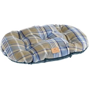 Ferplast Scott Pet Cushion - Double-sided, Velvet & Tartan, Blue - Pet Bed Ferplast Scott Pet Cushion - Double-sided, Velvet & Tartan, Blue - Pet Bed