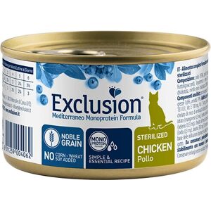 Exclusion Mediterraneo Monoproteico Grano Nobile Gatto Sterilizzato - 85g Exclusion Mediterraneo Monoproteico Grano Nobile Gatto Sterilizzato - 85g