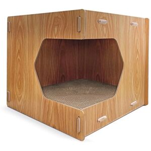 Tiragraffi per gatti Record - Cuccia angolare in legno e cartone - 40x40x35cm Tiragraffi per gatti Record - Cuccia angolare in legno e cartone - 40x40x35cm