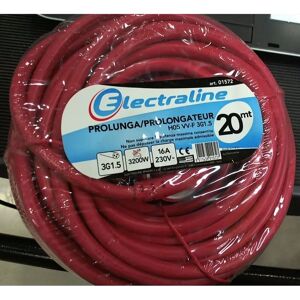 ELECTRALINE 01572 Extensión de Jardín - 20m, Rojo, 16A Schuko y Polivalente ELECTRALINE 01572 Extensión de Jardín - 20m, Rojo, 16A Schuko y Polivalente