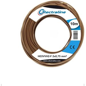 Câble Electraline 2x0,75mm² couleur or - 10m - Câble électrique Câble Electraline 2x0,75mm² couleur or - 10m - Câble électrique
