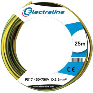 ELECTRALINE - 13172 Yellow/Green Unipolar Cable - 25m - Electrical Cable ELECTRALINE - 13172 Yellow/Green Unipolar Cable - 25m - Electrical Cable