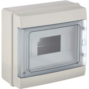 ELECTRALINE 60438 Wall-mounted Enclosure with Cover - 8 Modules - White ELECTRALINE 60438 Wall-mounted Enclosure with Cover - 8 Modules - White