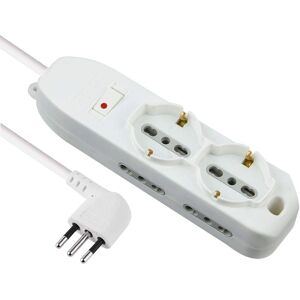 Multiprise Electraline 6 Prises Blanches - Multiprise Multiprise Electraline 6 Prises Blanches - Multiprise