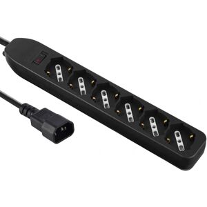 Electraline 62067 Verlengsnoer - 6 Stopcontacten Bivalente, 10/16A, Veiligheidsschakelaar Electraline 62067 Verlengsnoer - 6 Stopcontacten Bivalente, 10/16A, Veiligheidsschakelaar