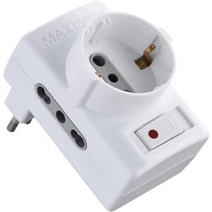 Adattatore triplo Electraline 70025 con protezione sovraccarico Adattatore triplo Electraline 70025 con protezione sovraccarico