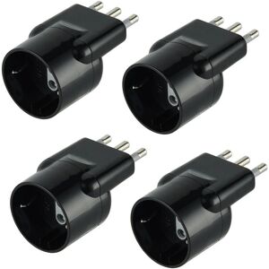 ELECTRALINE 92378 Zestaw 4 Specjalnych Kątowych Adapterów Oszczędzających Miejsce - Ze Schuko na Małą Włoską Wtyczkę, 16A ELECTRALINE 92378 Zestaw 4 Specjalnych Kątowych Adapterów Oszczędzających Miejsce - Ze Schuko na Małą Włoską Wtyczkę, 16A