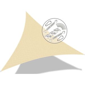 VOUNOT Ivory 5x5x5M HDPE Sun Shade Sail with Fixing Kits VOUNOT Ivory 5x5x5M HDPE Sun Shade Sail with Fixing Kits