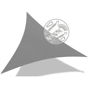 VOUNOT Grey HDPE Sun Shade Sail 3x3x3M - Sun Shade Sail VOUNOT Grey HDPE Sun Shade Sail 3x3x3M - Sun Shade Sail