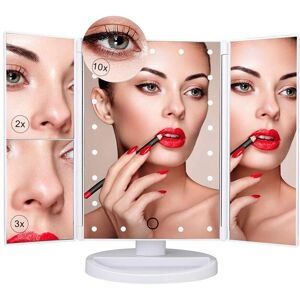 Nestling - LED Makeup Mirror - 21LED - Touch - Tri-Fold - Makeup mirror Nestling - LED Makeup Mirror - 21LED - Touch - Tri-Fold - Makeup mirror