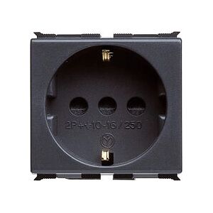 Scatola presa Gewiss GW30212 - Nera - 250V 16A - Bivalente - Standard italiano/tedesco Scatola presa Gewiss GW30212 - Nera - 250V 16A - Bivalente - Standard italiano/tedesco
