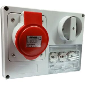 Gewiss GW66141 Enchufe interbloqueado - Toma de corriente con enclavamiento 3P+E 32A IP44 380V Gewiss GW66141 Enchufe interbloqueado - Toma de corriente con enclavamiento 3P+E 32A IP44 380V