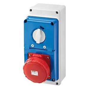 Caja de enchufe Gewiss GW67252N - IP67 63A 3P+T Caja de enchufe Gewiss GW67252N - IP67 63A 3P+T