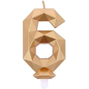 Graziano - Candelina Compleanno Numero 6 - Diamond Gold - Kaars Graziano - Candelina Compleanno Numero 6 - Diamond Gold - Kaars
