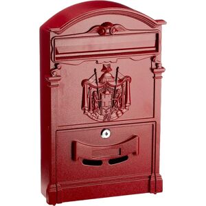 Casella Postale in Alluminio Rosso HOMEGARDEN - Design Classico per Pareti Stretti Casella Postale in Alluminio Rosso HOMEGARDEN - Design Classico per Pareti Stretti