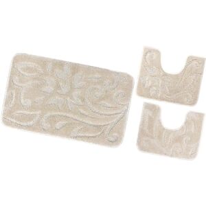 Set di 3 Tappeti Bagno Beige - Tappeti Bagno Set di 3 Tappeti Bagno Beige - Tappeti Bagno