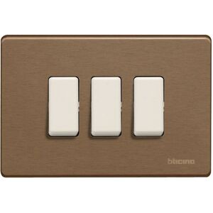 Placa de interruptor bronze Bticino Magic 3 módulos - Switch Plate Placa de interruptor bronze Bticino Magic 3 módulos - Switch Plate