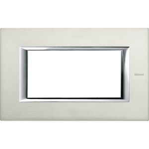 Plaque murale rectangulaire en aluminium Bticino Axolute pour 4 modules - Capot de commutateur - Publicité Plaque murale rectangulaire en aluminium Bticino Axolute pour 4 modules - Capot de commutateur - Publicité