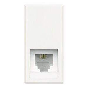 Prise téléphonique blanche RJ11 de Bticino - Fiable et Facile - Publicité Prise téléphonique blanche RJ11 de Bticino - Fiable et Facile - Publicité