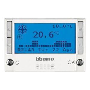 Termostato BTicino HD4451 - Programable 6 Modos - Blanco - Calefacción y A/C Termostato BTicino HD4451 - Programable 6 Modos - Blanco - Calefacción y A/C