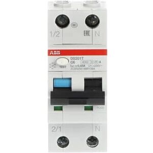 ABB DS201AT-C6A/0.03 6kA 1P+N Typ A Leitungsschutzschalter ABB DS201AT-C6A/0.03 6kA 1P+N Typ A Leitungsschutzschalter