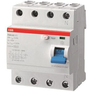 ABB F204A-63/0,03L RCD - 4-polig, 63A, IP2X ABB F204A-63/0,03L RCD - 4-polig, 63A, IP2X