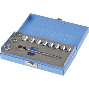 FERVI Steckschlüssel-Set - 12 Teile Niedrigprofil 1/4" Cr-v 11 Nuss & 1 Ratsche FERVI Steckschlüssel-Set - 12 Teile Niedrigprofil 1/4" Cr-v 11 Nuss & 1 Ratsche