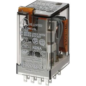 Finder 55 Series Relay - 240V AC, 4 Contacts, 7A, Mechanical + Button Finder 55 Series Relay - 240V AC, 4 Contacts, 7A, Mechanical + Button