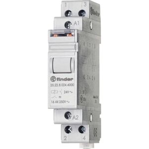 Finder - Relé de impulso 24 V/DC en rail DIN 2 NO - Interruptor mecánico Finder - Relé de impulso 24 V/DC en rail DIN 2 NO - Interruptor mecánico