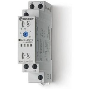 Finder 80-Serie Zeitrelais - Mehrspannung, Modular, Grau Finder 80-Serie Zeitrelais - Mehrspannung, Modular, Grau