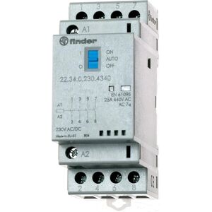 Finder 22.34.0.230.4340 Modulaire Relais - Contacteur 4PST-NO 230VAC/DC 10A Finder 22.34.0.230.4340 Modulaire Relais - Contacteur 4PST-NO 230VAC/DC 10A
