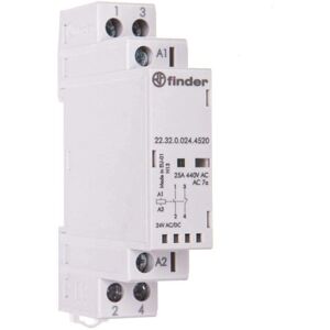 Finder 22.32.0.024.4520 Contactor - 1 NO, 1 NC, 24V/AC/DC Finder 22.32.0.024.4520 Contactor - 1 NO, 1 NC, 24V/AC/DC