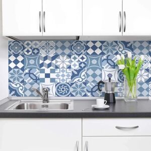 CreateReda Blaue Cementfliese 190x60 cm - Küchenwandpaneel CreateReda Blaue Cementfliese 190x60 cm - Küchenwandpaneel