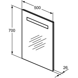 Ideal Standard T3339BH Spiegel - LED-Beleuchtung, Antibeschlag, 500x700mm - Spiegel Ideal Standard T3339BH Spiegel - LED-Beleuchtung, Antibeschlag, 500x700mm - Spiegel
