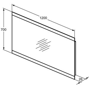 Ideal Standard & Light T3349BH Reversible LED Mirror - Mirror with Ambient Light Ideal Standard & Light T3349BH Reversible LED Mirror - Mirror with Ambient Light