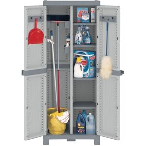 Armario de almacenamiento gris Terry - 70x44x181 cm - Resistente a la intemperie Armario de almacenamiento gris Terry - 70x44x181 cm - Resistente a la intemperie
