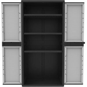 HOMEGARDEN Armadio di stoccaggio - Resistente alle intemperie con doppia porta e 3 ripiani HOMEGARDEN Armadio di stoccaggio - Resistente alle intemperie con doppia porta e 3 ripiani