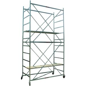 NBRAND Ponteggio in Acciaio Grim - Altezza 370cm, Piattaforma in Legno NBRAND Ponteggio in Acciaio Grim - Altezza 370cm, Piattaforma in Legno