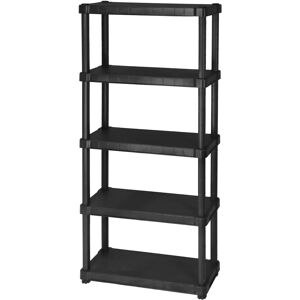 Nbrand - Scaffale in resina con 5 ripiani - 80x30x188 cm - Nero Nbrand - Scaffale in resina con 5 ripiani - 80x30x188 cm - Nero