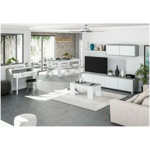 FORES HABITAT S.L.U. Mesa de Café Ajustable - Cemento Blanco FORES HABITAT S.L.U. Mesa de Café Ajustable - Cemento Blanco