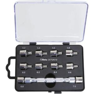 Beta 3075/K10 - Wheel Spoke Wrench Set - Double Head & 10 Inserts Beta 3075/K10 - Wheel Spoke Wrench Set - Double Head & 10 Inserts