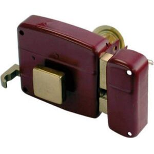 CISA Door Lock with Internal Handle and Deadbolt - Double Lock - Red Amaranto Steel CISA Door Lock with Internal Handle and Deadbolt - Double Lock - Red Amaranto Steel
