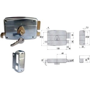 CISA - Cerradura para puerta de 70mm, cerrojo de latón, 3 llaves CISA - Cerradura para puerta de 70mm, cerrojo de latón, 3 llaves