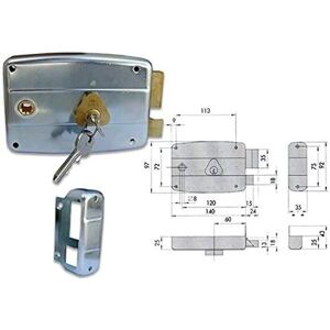 CISA - Serrure de porte 50471-60-1 Cylindre fixe en zinc - Verrou et latch - Publicité CISA - Serrure de porte 50471-60-1 Cylindre fixe en zinc - Verrou et latch - Publicité