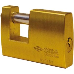 CISA Padlock - Brushed Brass, Steel Shackle, Anti-pry - 21610 CISA Padlock - Brushed Brass, Steel Shackle, Anti-pry - 21610
