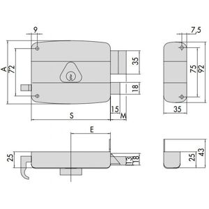 Cisa - Serrure Horizontale - Gauche - Cylindre Ø45 - Axe 70mm - Normbau - Matériel Sécurisé - Publicité Cisa - Serrure Horizontale - Gauche - Cylindre Ø45 - Axe 70mm - Normbau - Matériel Sécurisé - Publicité